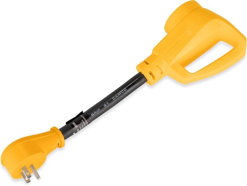 Camco Heavy Duty RV Dogbone Electrical Adapter - 15 Amp Male to 50 Amp Female Camco Heavy Duty RV Dogbone Electrical Adapter - 15 Amp Male to 50 Amp Female