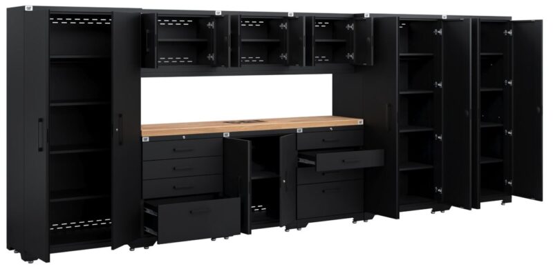 Cat® Ensemble d'armoires de rangement de garage 10 pièces entièrement soudées Cat® Ensemble d'armoires de rangement de garage 10 pièces entièrement soudées
