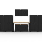 CAT garage storage cabinets with 4 lockers, 2 wall cabinets and 2 base cabinets