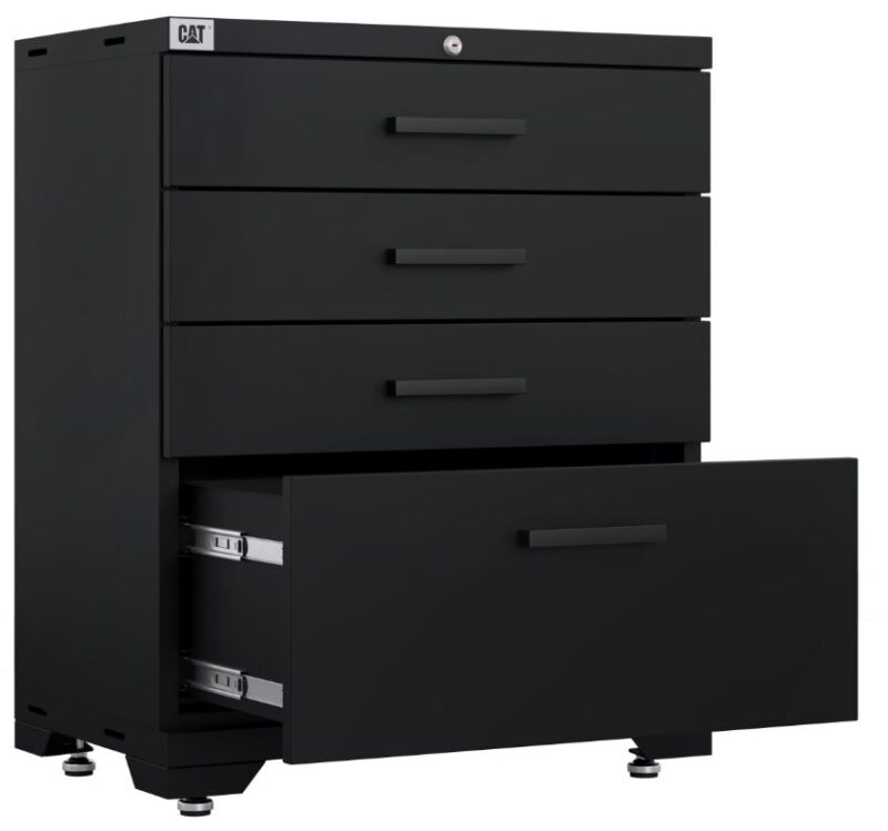 Cat® Fully-Welded Garage Storage 28″ 4-Drawer Tool Cabinet Cat® Fully-Welded Garage Storage 28″ 4-Drawer Tool Cabinet
