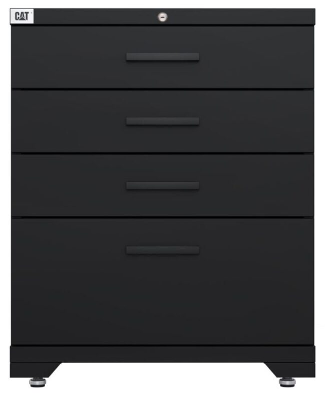 Cat® Fully-Welded Garage Storage 28″ 4-Drawer Tool Cabinet Cat® Fully-Welded Garage Storage 28″ 4-Drawer Tool Cabinet