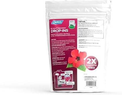 Camco TST Max 15 pack RV Toilet Treatment Drop ins – Hibiscus Breeze Scent2