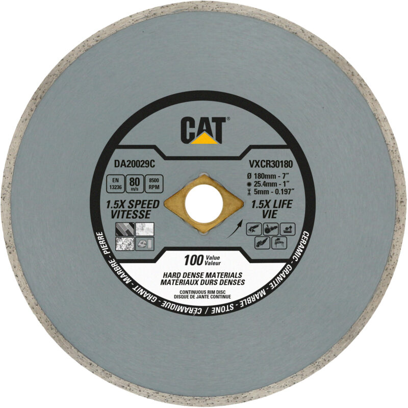 Cat® 100 Value Continuous Rim Diamond Saw Blade – 7″