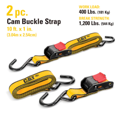 at® Garage 2-Piece Cambuckle Moving Straps – 10ft.