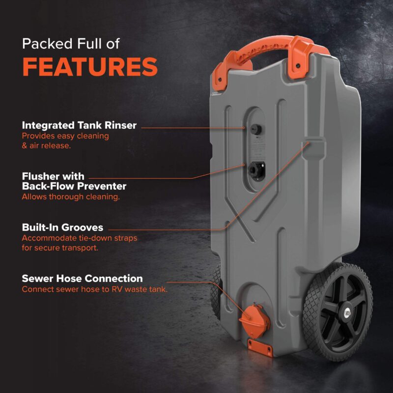 Camco Rhino Heavy Duty 15 Gallon RV Portable Waste Tank
