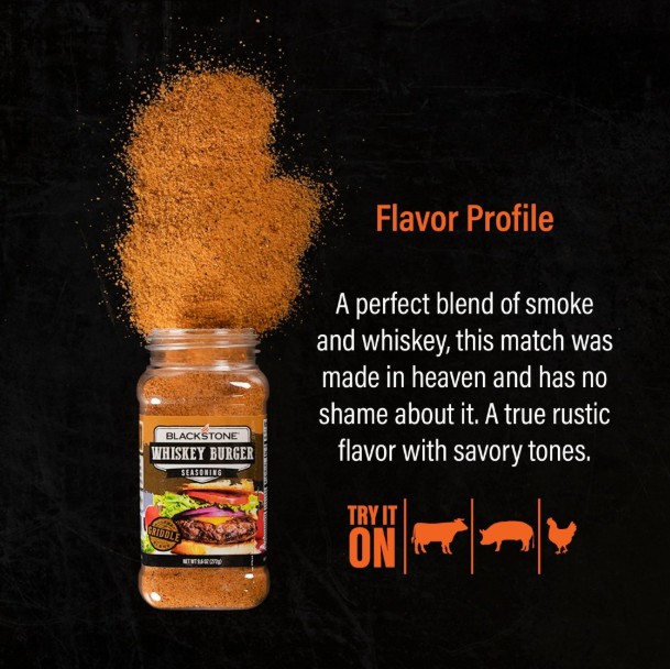 Série Blackstone Gourmet - Épices pour burger au whisky