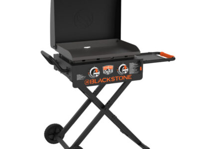 22” Omnivore Griddle Plate with even heat distribution, higher fuel efficiency, and built in wind guards.