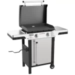 Gril omnivore de 22 pouces de la série Pro de Blackstone avec hotte, deux tablettes latérales et armoire de rangement pour le propane