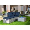 Allspace 4 piece Rattan Modular Seating Set with Sunbrella Cushions – Blue1 Allspace 4 piece Rattan Modular Seating Set with Sunbrella Cushions – Blue1