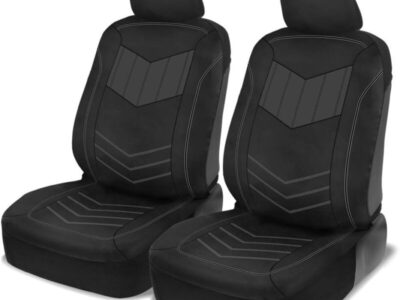 BDK 2 piece Automotive Seat Covers featuring Faux Leather Spill Resistant Material