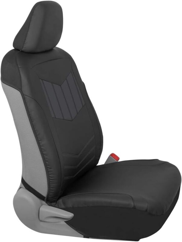 BDK 2 piece Automotive Seat Covers featuring Faux Leather Spill Resistant Material2