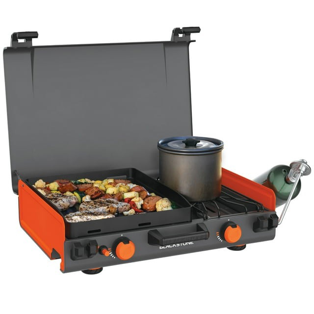 Blackstone 14inch Adventure Ready Series Griddle avec brûleur latéral, capot verrouillable et poignée de transport