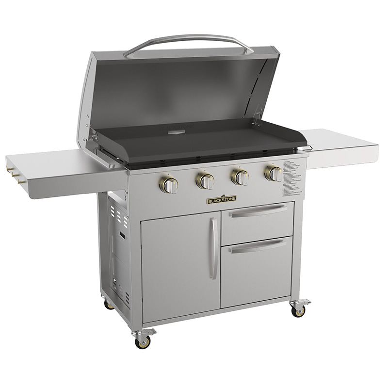 Gril de 36 pouces de la série Select de Blackstone avec chariot en acier inoxydable et rangement intégré