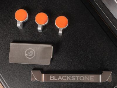 Blackstone 5 piece Tool Holder Set with 1 Spatula Tool Rack, Grease Gate, and 3 Magnetic Hooks