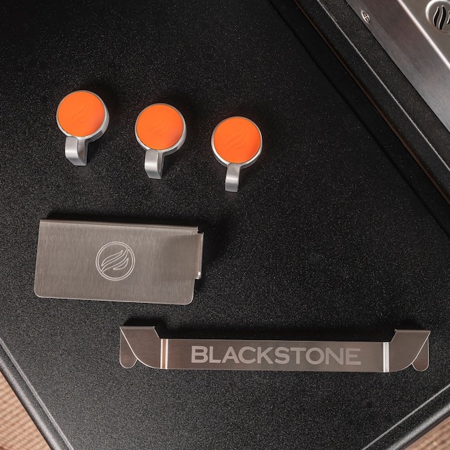 Blackstone 5 piece Tool Holder Set with 1 Spatula Tool Rack, Grease Gate, and 3 Magnetic Hooks Blackstone 5 piece Tool Holder Set with 1 Spatula Tool Rack, Grease Gate, and 3 Magnetic Hooks