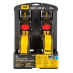 CAT 2 piece 12ft Cam Tie Down with Rubber Coated Hooks 500lb Work Capacity