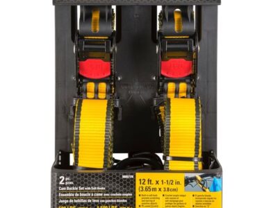 CAT 2 piece 12ft Cam Tie Down with Rubber Coated Hooks 500lb Work Capacity