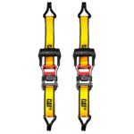 CAT 2 piece 16ft Ratchet Tie Down with Rubber Coated Hooks 1,000lb Work Capacity
