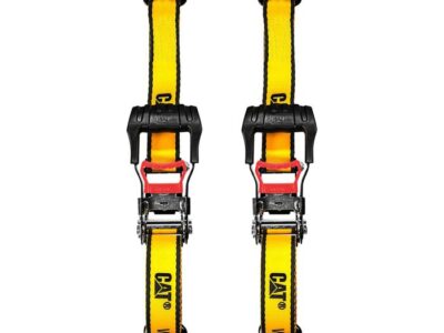 CAT 2 piece 16ft Ratchet Tie Down with Rubber Coated Hooks 1,000lb Work Capacity