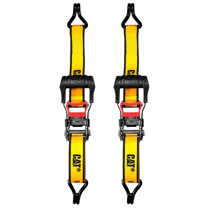 CAT 2 pièces 16ft Ratchet Tie Down with Rubber Coated Hooks 1,000lb Work Capacity CAT 2 pièces 16ft Ratchet Tie Down with Rubber Coated Hooks 1,000lb Work Capacity