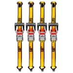 CAT 4 piece 12ft Ratchet Tie Down Set with Rubber Coated Hooks 1,000lb Work Capacity