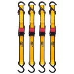 CAT 4 piece 6ft Ratchet Tie Down Set with Rubber Coated Hooks 400lb Work Capacity