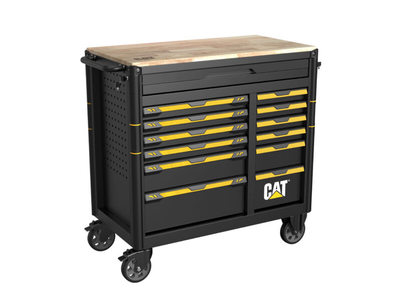 Cat Armoire à outils roulante à 13 tiroirs jaune Cat Armoire à outils roulante à 13 tiroirs jaune