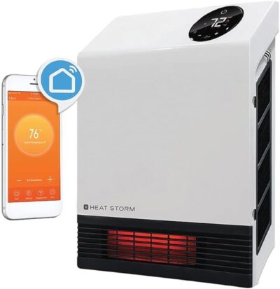 Heat Storm 1000W Wall Mount Wi Fi Heater with Thermostat and 3 Heat Settings Heat Storm 1000W Wall Mount Wi Fi Heater with Thermostat and 3 Heat Settings