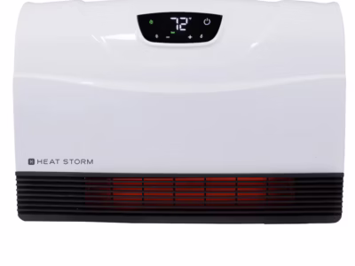 Heat Storm 1500W Infrared Cabinet Heater with Digital Thermostat and Safe Touch Design