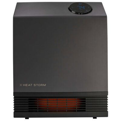 Heat Storm 1500W Infrared Quartz Portable Heater with Thermostat and Overheat Protection Grey