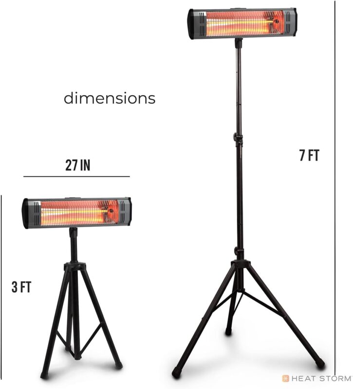 Chauffage d'appoint portable infrarouge Heat Storm 1500W avec thermostat numérique Chauffage d'appoint portable infrarouge Heat Storm 1500W avec thermostat numérique