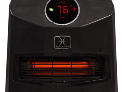 Heat Storm Mojave 1500W Portable Infrared Heater with Digital Thermostat and Safe Touch Grill