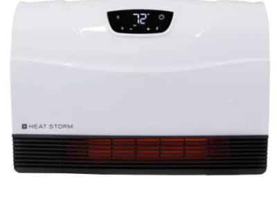 Heat Storm Preston 1500W Portable Infrared Quartz Heater with Digital Thermostat and Safe Touch Grill