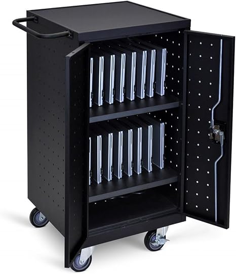 Luxor 18 Device Charging Cabinet Cart for up to 16inch Screens