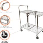Luxor 2 Shelf Collapsible Wire Utility Cart – Silver3