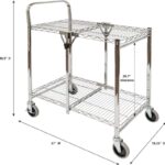 Luxor 2 Shelf Collapsible Wire Utility Cart – Silver4