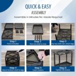 Luxor 2 Shelf Plastic Utility Cart with Spacious Tub Shelves – 400lb Weight Capacity – Black6