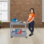 Luxor 2 Shelf Plastic Utility Cart with Spacious Tub Shelves – 400lb Weight Capacity – Grey1