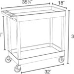Luxor 2 Shelf Plastic Utility Cart with Spacious Tub Shelves – 400lb Weight Capacity – Grey2