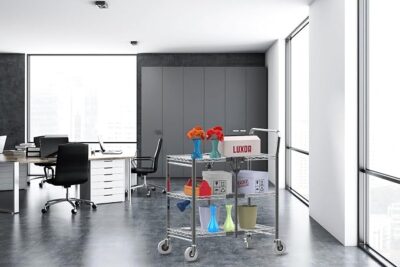 Luxor 3 Shelf Collapsible Wire Utility Cart – Silver2 Luxor 3 Shelf Collapsible Wire Utility Cart – Silver2