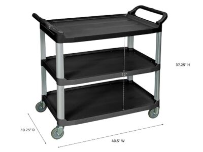 Luxor 3 Shelf Plastic Serving Cart with Aluminum Frame and Casters 200lb Weight Capacity1 Luxor 3 Shelf Plastic Serving Cart with Aluminum Frame and Casters 200lb Weight Capacity1