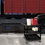 Luxor 3 Shelf Plastic Utility Cart with Spacious Tub Shelves – 300lb Weight Capacity – Black