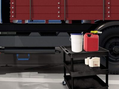 Luxor 3 Shelf Plastic Utility Cart with Spacious Tub Shelves – 300lb Weight Capacity – Black