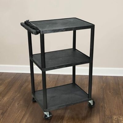 Luxor 3 Shelf Plastic Utility Cart – 300lb Weight Capacity – Black – 24 x 183 Luxor 3 Shelf Plastic Utility Cart – 300lb Weight Capacity – Black – 24 x 183