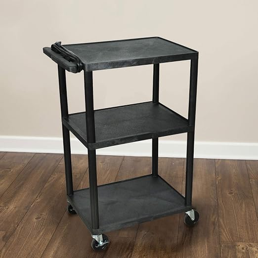 Luxor 3 Shelf Plastic Utility Cart – 300lb Weight Capacity – Black – 24 x 183 Luxor 3 Shelf Plastic Utility Cart – 300lb Weight Capacity – Black – 24 x 183