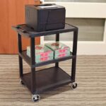Luxor 34inch 3 Shelf Plastic Utility Cart with Flat Shelves 300lb Weight Capacity Black3