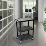 Luxor 34inch 3 Shelf Plastic Utility Cart with Flat Shelves 300lb Weight Capacity Black5