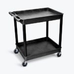 Luxor 38inch 2 Shelf Plastic Utility Cart Black
