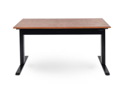 Luxor 56inch Single Column Adjustable Height Stand Up Desk with Crank Handle and Casters Black with White Stand