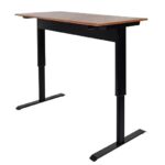 Luxor 56inch Single Column Adjustable Height Stand Up Desk with Crank Handle and Casters – Black with White Stand2